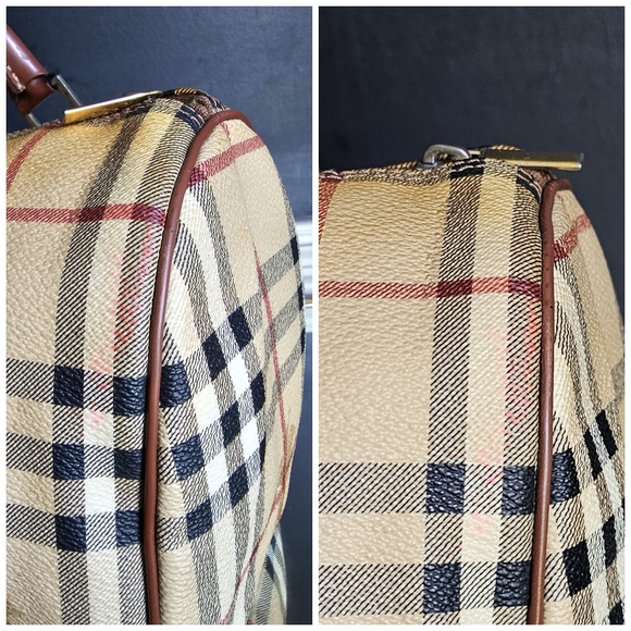 BURBERRY HAYMARKET CHECK BOSTON BAG Vintage - Picture 10 of 12